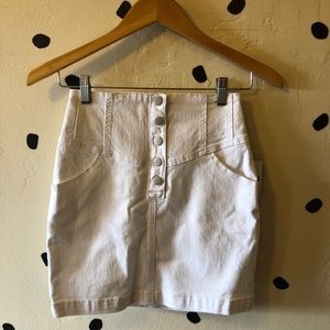 Forever 21 White High Waisted Denim Skirt